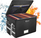 2000° F | Fireproof & Waterproof Document Storage Box with Combination Lock | Collapsible File Storage