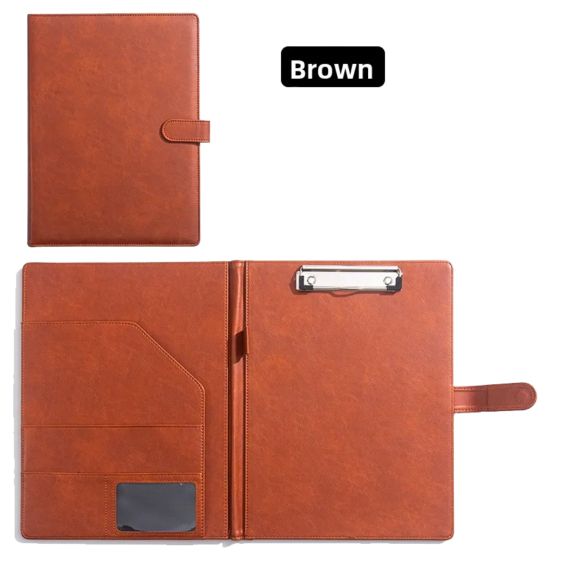 Multifunctional Leather A4 Document Folder with Writing Board