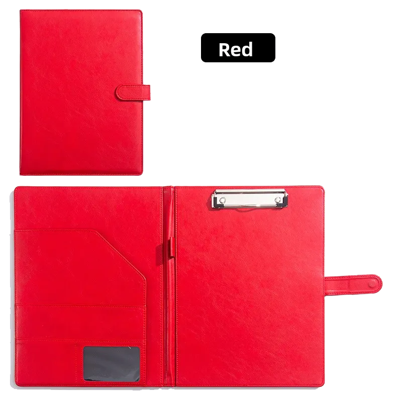Multifunctional Leather A4 Document Folder with Writing Board