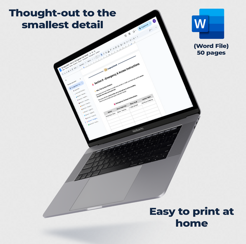 LegacyVault – All-in-One Digital Information Organizer for Families | Secure Life Planning, Emergency File & Personal Data Storage Template