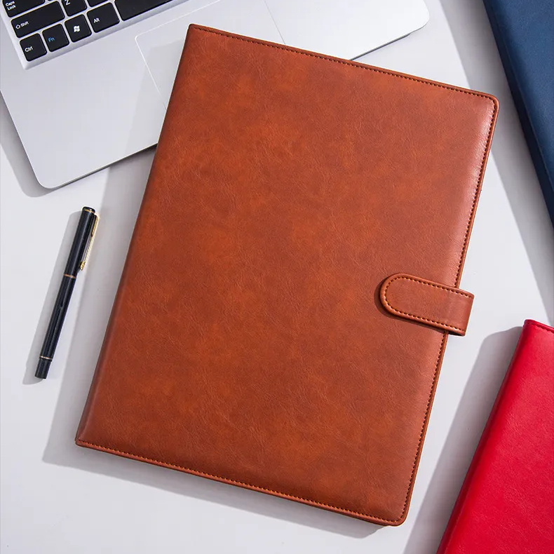 Multifunctional Leather A4 Document Folder with Writing Board