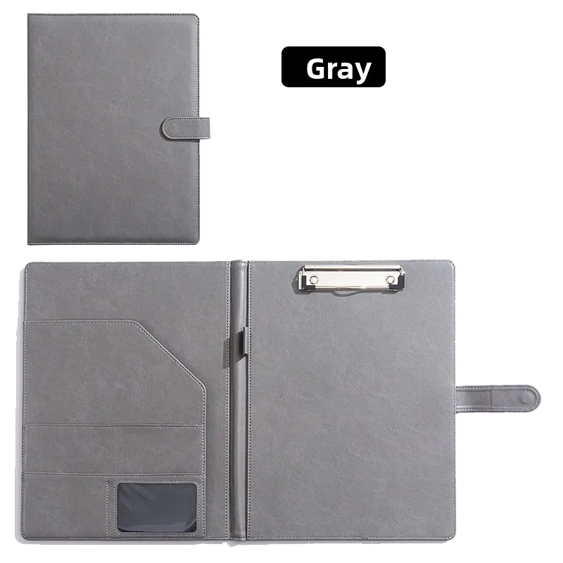 Multifunctional Leather A4 Document Folder with Writing Board