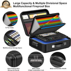 Fireproof Document Box with Lock | Hard-Shell Waterproof Safe Box | Secure Storage Box for Emergency Situations