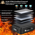 Fireproof Document Box with Lock | Hard-Shell Waterproof Safe Box | Secure Storage Box for Emergency Situations