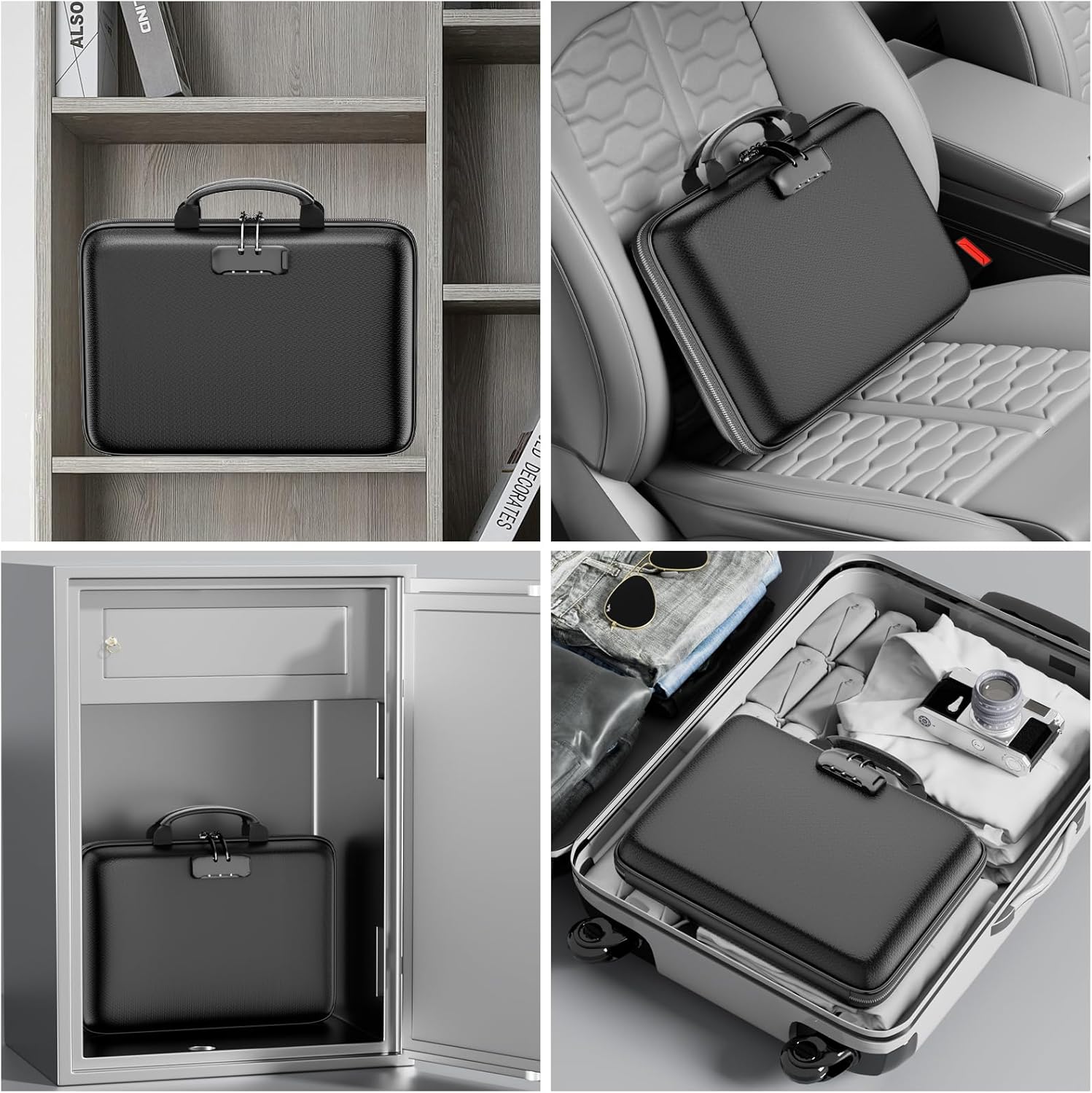 Fireproof & Waterproof Document Bag with Lock | Hard-Shell Storage Safe for Important Documents & Emergency Preparedness