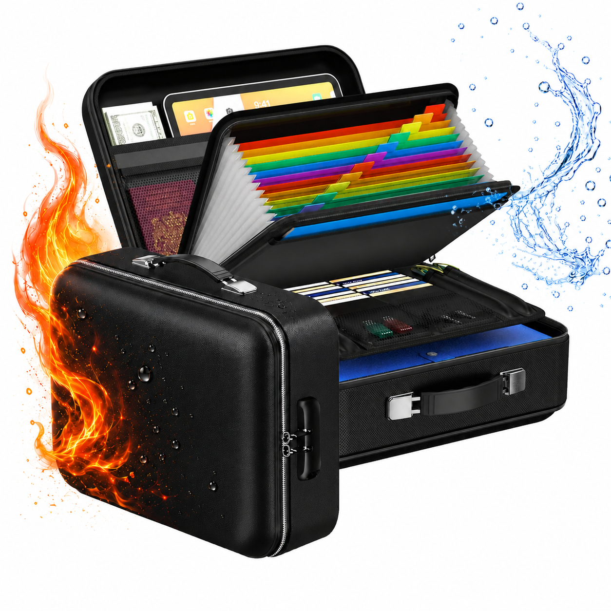 Fireproof & Waterproof Document Box with Lock | Hard-Shell Storage Safe for Important Documents & Emergency Preparedness