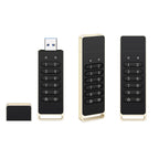 Encrypted USB Flash Drive | AES 256-bit Hardware PIN Lock | Metal USB 3.0 Password Protected Thumb Drive | Auto-Lock & Security Wipe