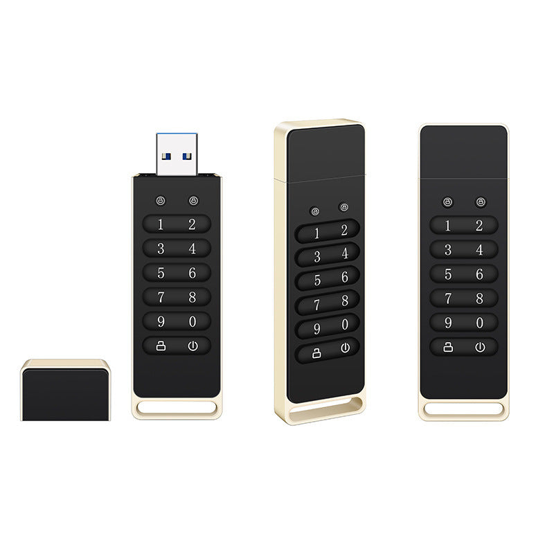 Password Protected Metal USB Flash Drive 3.0 | Hardware PIN Lock Encrypted Thumb Drive | Secure Storage for Private Files & Sensitive Documents
