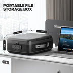 5200° F | Fireproof & Waterproof Hard-Shell Lock Box for Documents | Family Safe with Combination Lock | Fireproof Document Bag & Binder