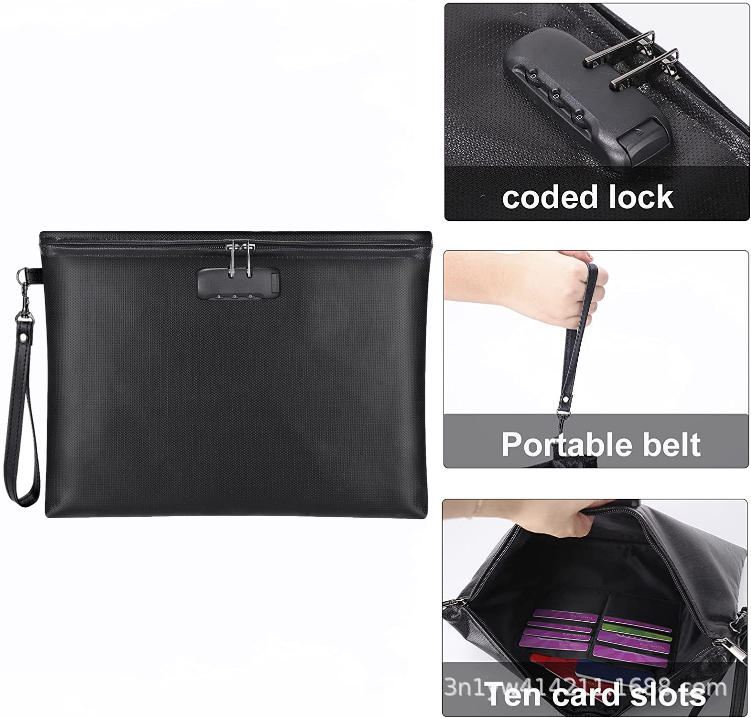 Fireproof & Waterproof Bag for Documents with Lock