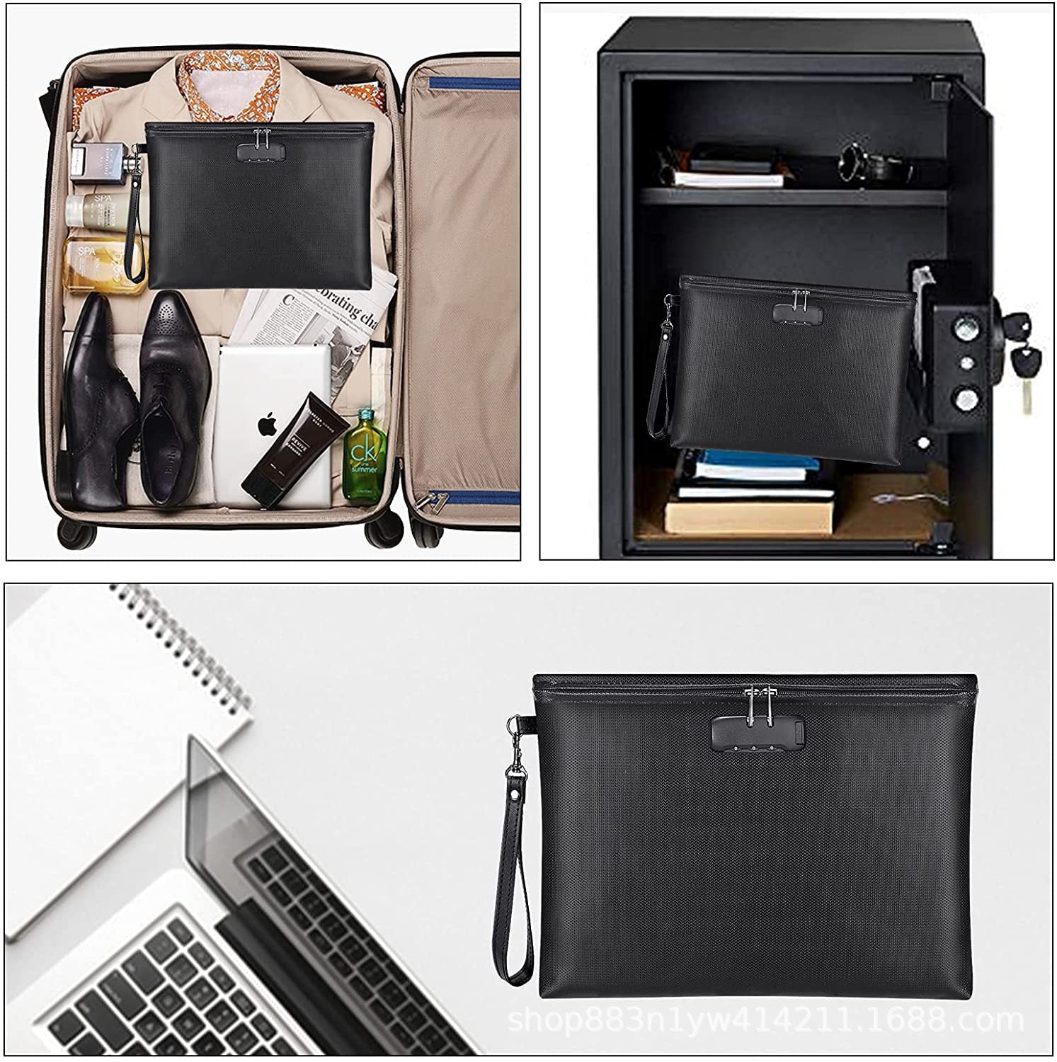 Fireproof & Waterproof Bag for Documents with Lock
