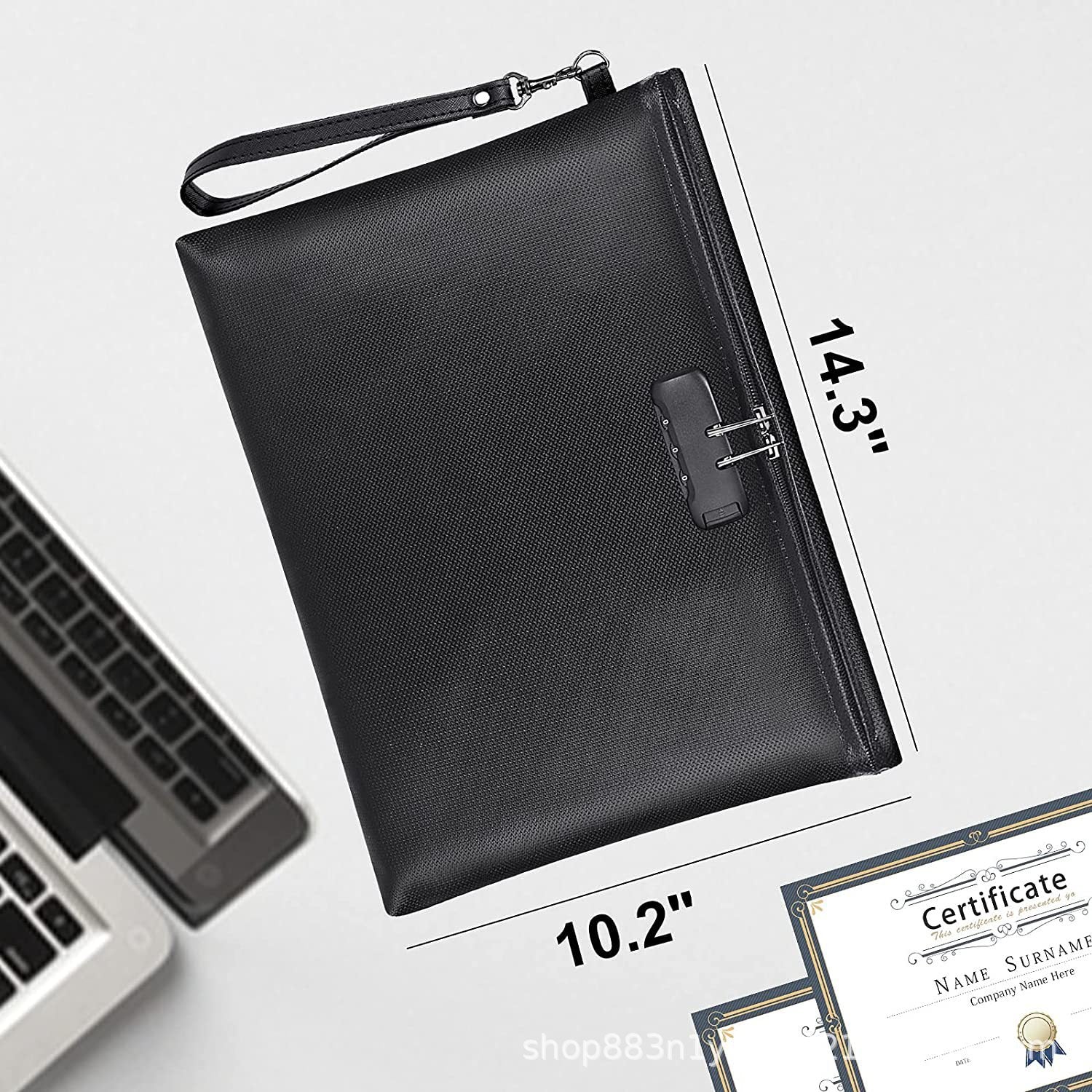 Fireproof & Waterproof Bag for Documents with Lock