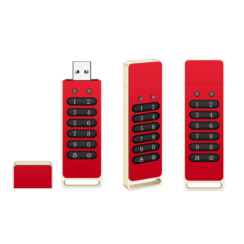 Password Protected Metal USB Flash Drive 3.0 | Hardware PIN Lock Encrypted Thumb Drive | Secure Storage for Private Files & Sensitive Documents