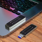 Encrypted USB Flash Drive | AES 256-bit Hardware PIN Lock | Metal USB 3.0 Password Protected Thumb Drive | Auto-Lock & Security Wipe
