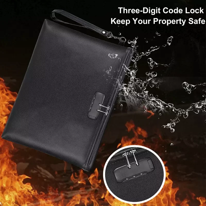 Fireproof & Waterproof Bag for Documents with Lock