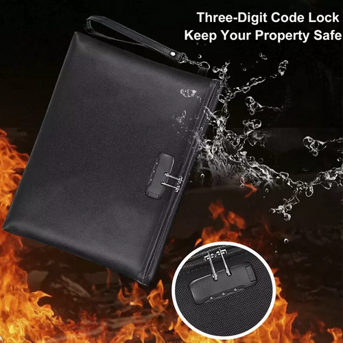 2000° F | Fireproof & Waterproof Bag for Documents with Combination Lock