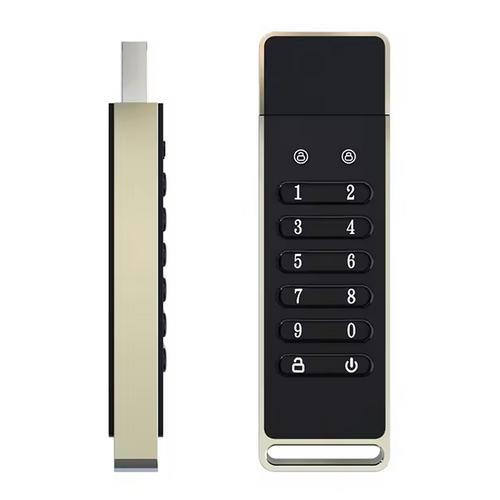 Encrypted USB Flash Drive | AES 256-bit Hardware PIN Lock | Metal USB 3.0 Password Protected Thumb Drive | Auto-Lock & Security Wipe