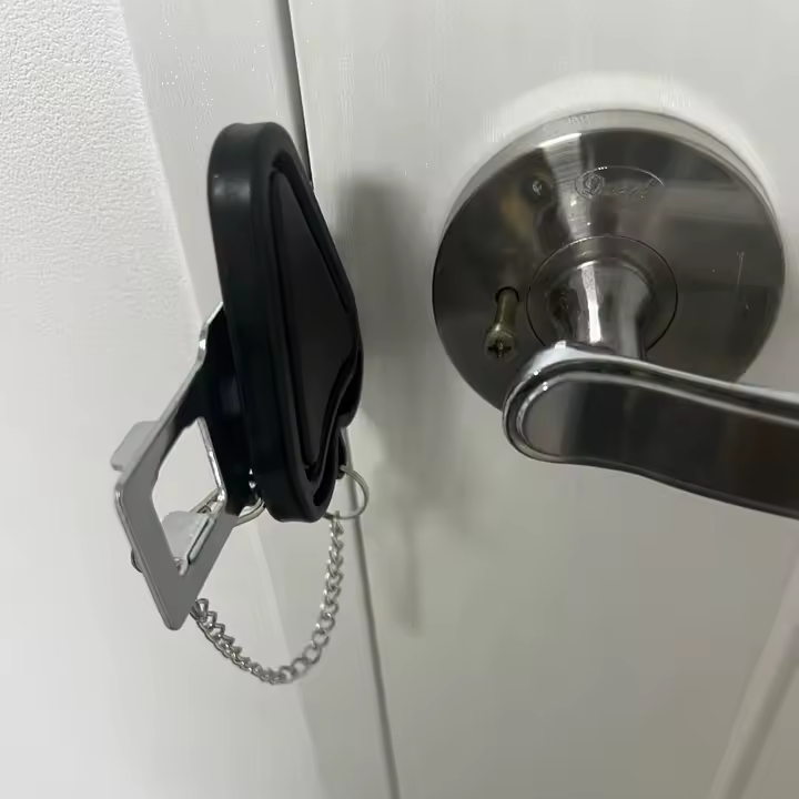 Portable Door Lock for Travel & Home Security | Heavy-Duty Hotel & Airbnb Safety Device | Extra Privacy Lock for College Dorm | No-Drill Door Jammer