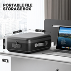 5200° F | Fireproof & Waterproof Hard-Shell Lock Box for Documents | Family Safe with Combination Lock | Fireproof Document Bag & Binder