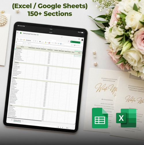Best Wedding Budget Planner Spreadsheet | Excel | Wedding Expense Tracker | Simple Bride Budget Spreadsheet | Wedding Planning Template